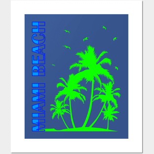 Miami Beach Green Posters and Art